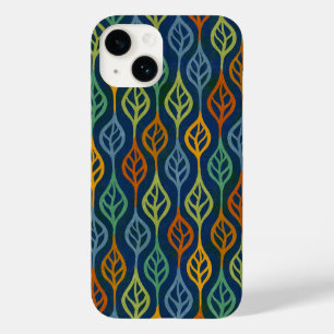 Coque Pour iPhone 14 Bleu rouge orange vert Turquoise automne Feuilles