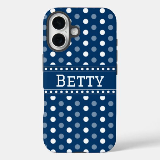 Coques Case-Mate iPhone Bleu Royal à pois (Verso)