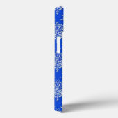 Coques Case-Mate iPhone Bleu Royal de Cobalt et Damassé Blanc (Verso / Droite)