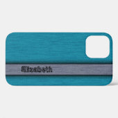 Coques Case-Mate iPhone Bleu sarcelle et gris moderne professionnel (Verso (horizontal))