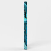 Coques Case-Mate iPhone Bleu sarcelle et or chic tourbillon abstrait moder (Dos/Droite)