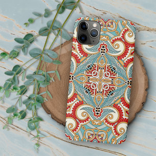 Case-Mate iPhone Case Bleu sarcelle, lumière rouge, orange, motif mosaïq