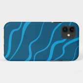 Coques Case-Mate iPhone Bleu, simple, moderne, cool vague abstraction (Dos (Horizontal))