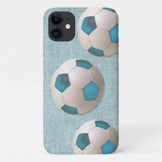Coques Case-Mate iPhone Bleu Soccer Ball Soccer Joueur Art Téléphone Case (Dos)