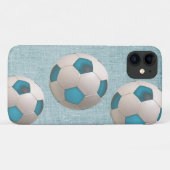 Coques Case-Mate iPhone Bleu Soccer Ball Soccer Joueur Art Téléphone Case (Dos (Horizontal))