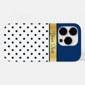Coques Case-Mate iPhone Bleu Sodalite Bleu Blanc Et Noir Pois (Verso (horizontal))