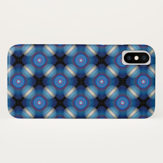 Coques Case-Mate iPhone Bleu Spacey Géométrique (Dos (Horizontal))