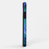 Coques Case-Mate iPhone Bleu spirale Abstraite Art 2 (Dos/Droite)