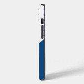Coques Case-Mate iPhone Bleu sur blanc Polka Motif Monogramme (Verso / Gauche)