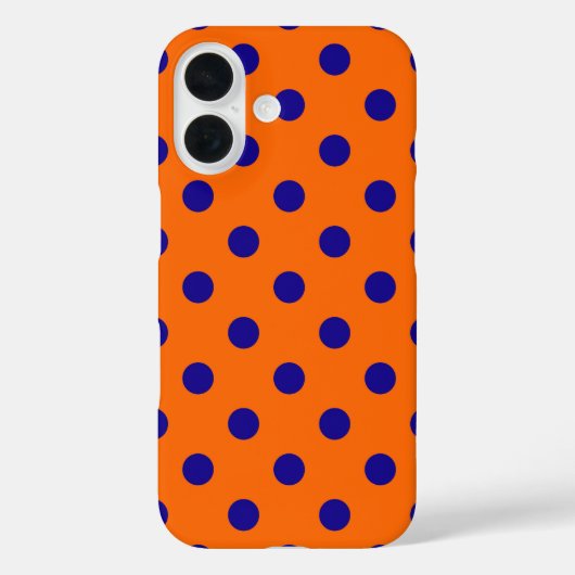 Coques Case-Mate iPhone Bleu Sur Orange Pois Design Motif (Verso)