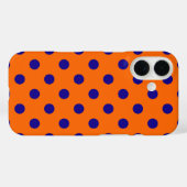 Coques Case-Mate iPhone Bleu Sur Orange Pois Design Motif (Verso (horizontal))