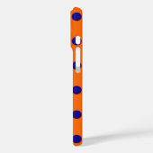 Coques Case-Mate iPhone Bleu Sur Orange Pois Design Motif (Verso / Gauche)