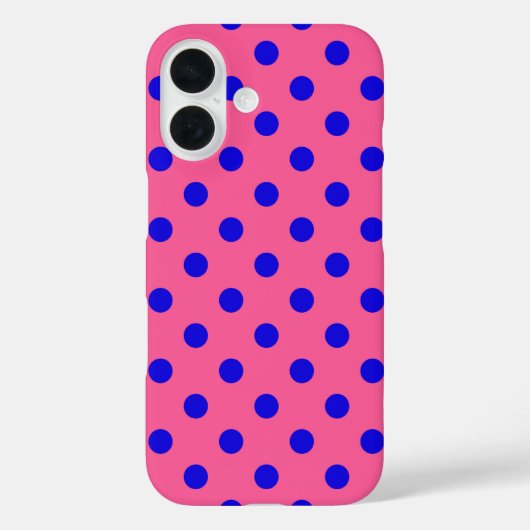 Coques Case-Mate iPhone Bleu sur rose Pois design Motif (Verso)