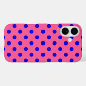 Coques Case-Mate iPhone Bleu sur rose Pois design Motif (Verso (horizontal))