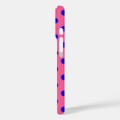 Coques Case-Mate iPhone Bleu sur rose Pois design Motif (Verso / Gauche)