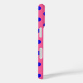 Coques Case-Mate iPhone Bleu sur rose Pois design Motif (Verso / Droite)
