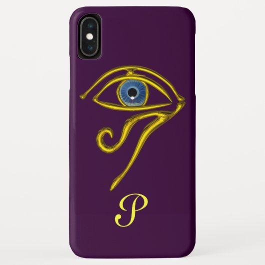 Coques Case-Mate iPhone BLEU TALISMAN OR HORUS OEIL MONOGRAMME violet (Dos)