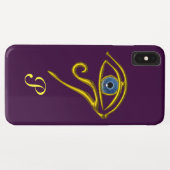 Coques Case-Mate iPhone BLEU TALISMAN OR HORUS OEIL MONOGRAMME violet (Dos (Horizontal))