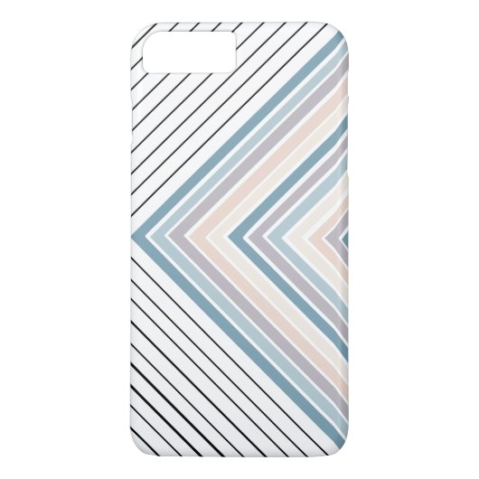 Coques Case-Mate iPhone Bleu Tan rayures plus noir et blanc rayures (Dos)