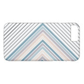 Coques Case-Mate iPhone Bleu Tan rayures plus noir et blanc rayures (Dos (Horizontal))