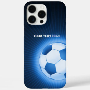 Coques iPhone 16 Pro Max Bleu tendance soccer Meilleurs cadeaux sportifs