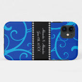 Coques Case-Mate iPhone Bleu tourbillonne les faveurs de mariage (Dos (Horizontal))