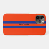 Coques Case-Mate iPhone Bleu très Cool et Orange Racing rayures Monogramme (Dos (Horizontal))