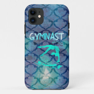 Coque Case-Mate Pour iPhone Bleu tribal de motif de gymnaste