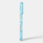 Coques Case-Mate iPhone Bleu Turquoise À Monogramme (Verso / Droite)