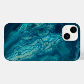 Coques Case-Mate iPhone Bleu Turquoise acrylique pourrissant Abstrait Flui (Verso (horizontal))