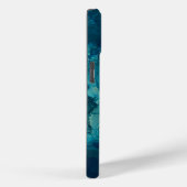 Coques Case-Mate iPhone Bleu Turquoise acrylique pourrissant Abstrait Flui (Verso / Droite)