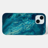 Coques Case-Mate iPhone Bleu Turquoise acrylique pourrissant Abstrait Flui (Verso (horizontal))