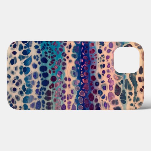 Coques Case-Mate iPhone Bleu Turquoise Lilac blanc acrylique Abstrait Flui (Verso (horizontal))