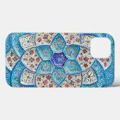 Coques Case-Mate iPhone Bleu turquoise marocain traditionnel, blanc, saumo (Verso (horizontal))