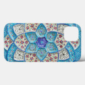 Coques Case-Mate iPhone Bleu turquoise marocain traditionnel, blanc, saumo (Verso (horizontal))