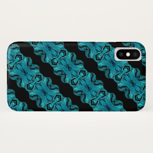 Coques Case-Mate iPhone Bleu Turquoise Motif unique/rayures (Dos (Horizontal))