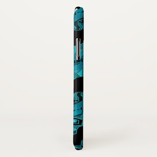 Coques Case-Mate iPhone Bleu Turquoise Motif unique/rayures (Dos/Droite)