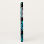 Coques Case-Mate iPhone Bleu Turquoise Motif unique/rayures (Dos/Gauche)