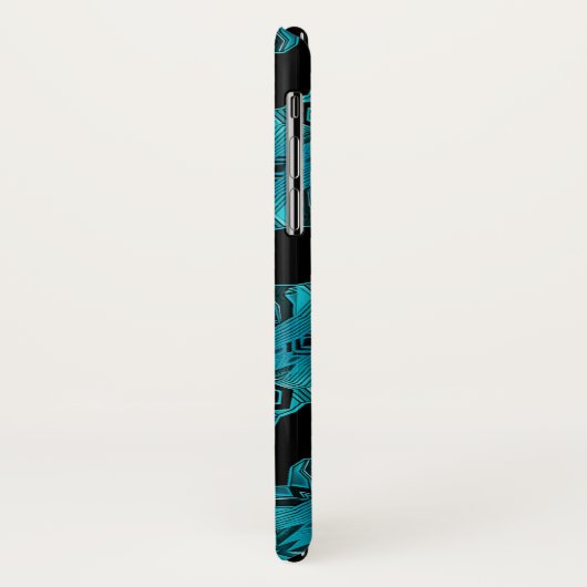 Coques Case-Mate iPhone Bleu Turquoise Motif unique/rayures (Dos/Gauche)