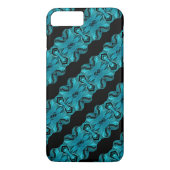 Coques Case-Mate iPhone Bleu Turquoise Motif unique/rayures (Dos)