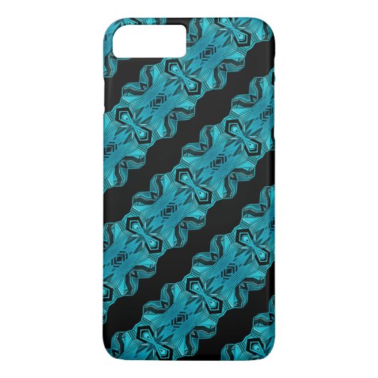 Coques Case-Mate iPhone Bleu Turquoise Motif unique/rayures (Dos)