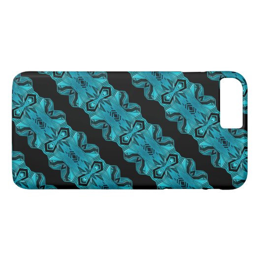 Coques Case-Mate iPhone Bleu Turquoise Motif unique/rayures (Dos (Horizontal))