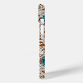 Coques Case-Mate iPhone bleu turquoise or bordeaux rose bohème (Verso / Gauche)