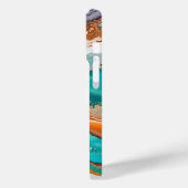 Coques Case-Mate iPhone bleu turquoise, rouille et or peinture abstrait (Verso / Gauche)