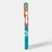 Coques Case-Mate iPhone bleu turquoise, rouille et or peinture abstrait (Verso / Gauche)