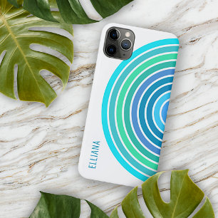 Case-Mate iPhone Case Bleu Turquoise Vert Violet Blanc Rayures personnal