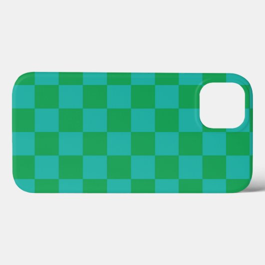 Coques Case-Mate iPhone Bleu vert À damiers En vichy Motif (Verso (horizontal))