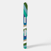 Coques Case-Mate iPhone Bleu Vert Chevron Motif simple Monogramme (Verso / Droite)