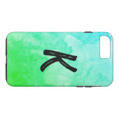 Coques Case-Mate iPhone Bleu Vert / Couleur de l'eau / Monogramme (Dos (Horizontal))
