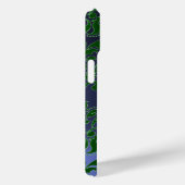 COQUES Case-Mate iPhone BLEU VERT DAMASK MONOGRAMME EN PIERRE DE GEMME (Verso / Droite)